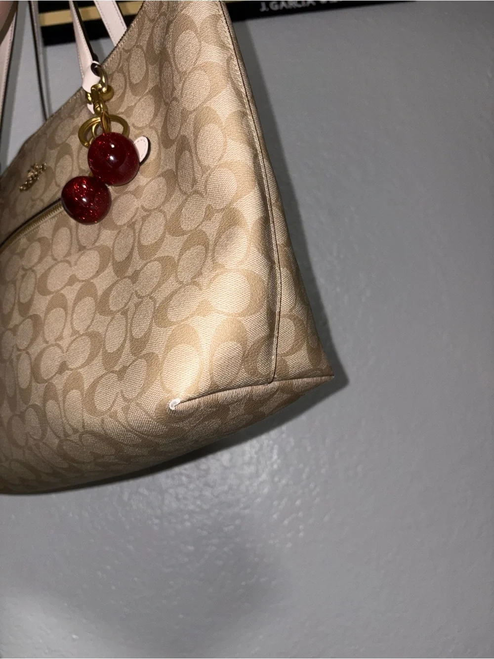 COACH Signature Canvas Tote and Wallet Set in Khaki/Chalk